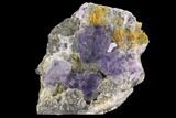 Purple Fluorite Crystals with Quartz - China #94933-1